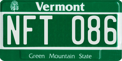 VT license plate NFT086