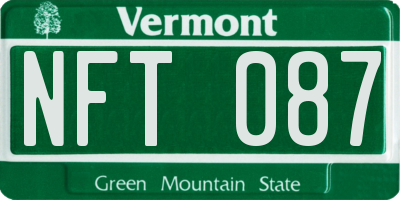 VT license plate NFT087