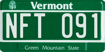 VT license plate NFT091