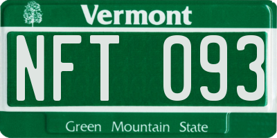 VT license plate NFT093
