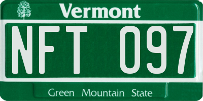 VT license plate NFT097