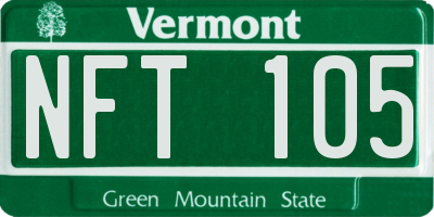 VT license plate NFT105