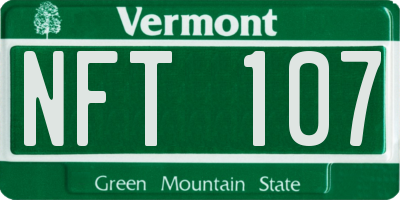 VT license plate NFT107