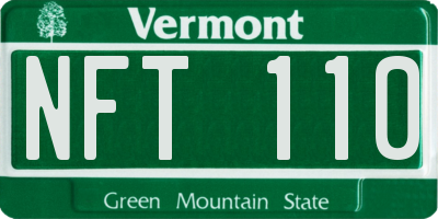 VT license plate NFT110