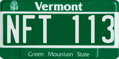 VT license plate NFT113