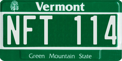 VT license plate NFT114