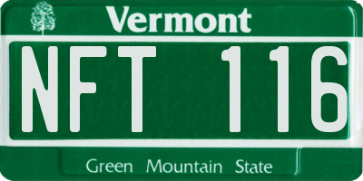 VT license plate NFT116