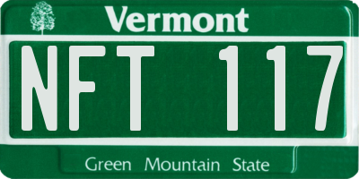 VT license plate NFT117