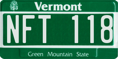 VT license plate NFT118