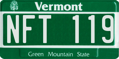 VT license plate NFT119