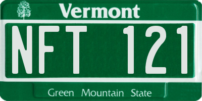 VT license plate NFT121
