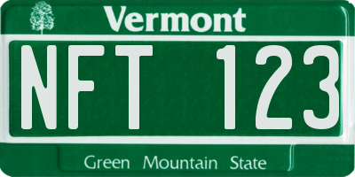 VT license plate NFT123