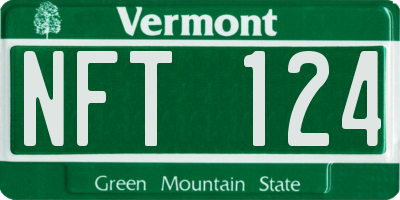 VT license plate NFT124