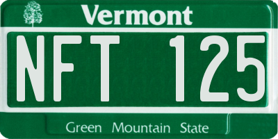 VT license plate NFT125