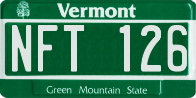 VT license plate NFT126