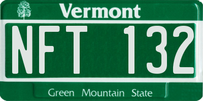 VT license plate NFT132