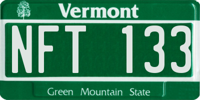 VT license plate NFT133