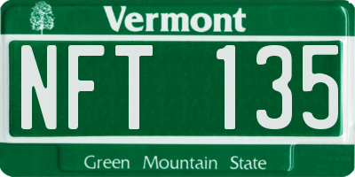 VT license plate NFT135