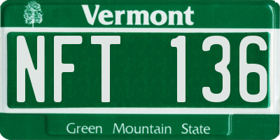 VT license plate NFT136