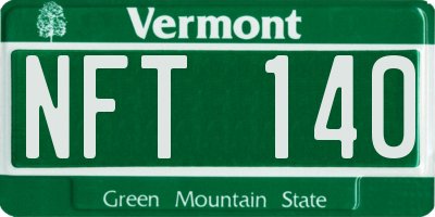 VT license plate NFT140