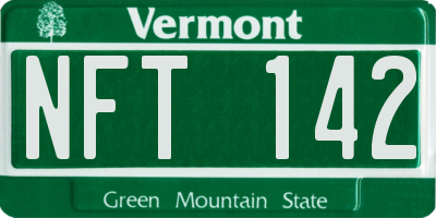 VT license plate NFT142