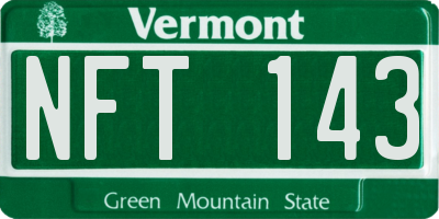 VT license plate NFT143