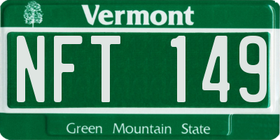 VT license plate NFT149