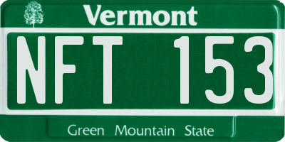 VT license plate NFT153