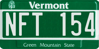 VT license plate NFT154