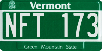 VT license plate NFT173