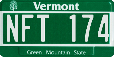 VT license plate NFT174