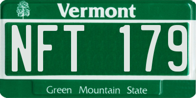 VT license plate NFT179