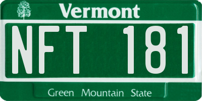 VT license plate NFT181