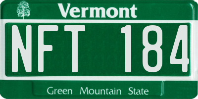 VT license plate NFT184