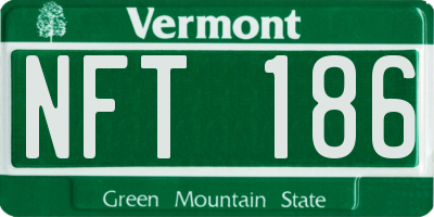 VT license plate NFT186