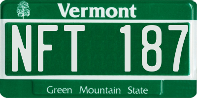 VT license plate NFT187