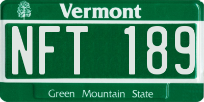 VT license plate NFT189