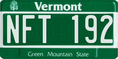 VT license plate NFT192