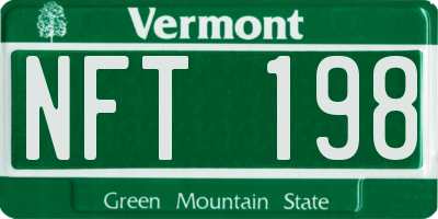 VT license plate NFT198