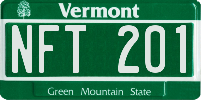 VT license plate NFT201