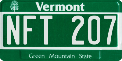 VT license plate NFT207