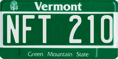 VT license plate NFT210
