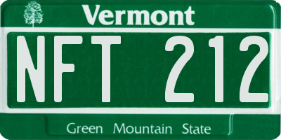 VT license plate NFT212