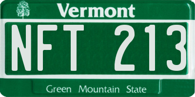 VT license plate NFT213