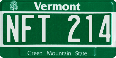 VT license plate NFT214
