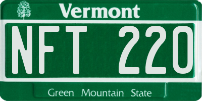 VT license plate NFT220