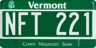 VT license plate NFT221