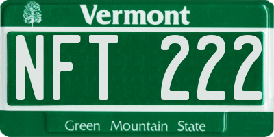 VT license plate NFT222