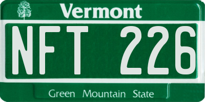 VT license plate NFT226