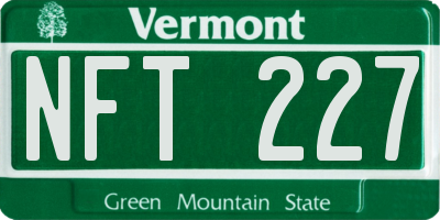 VT license plate NFT227